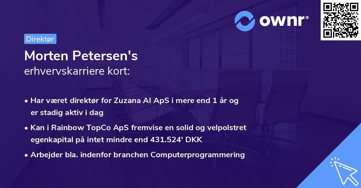 Morten Petersen's erhvervskarriere kort