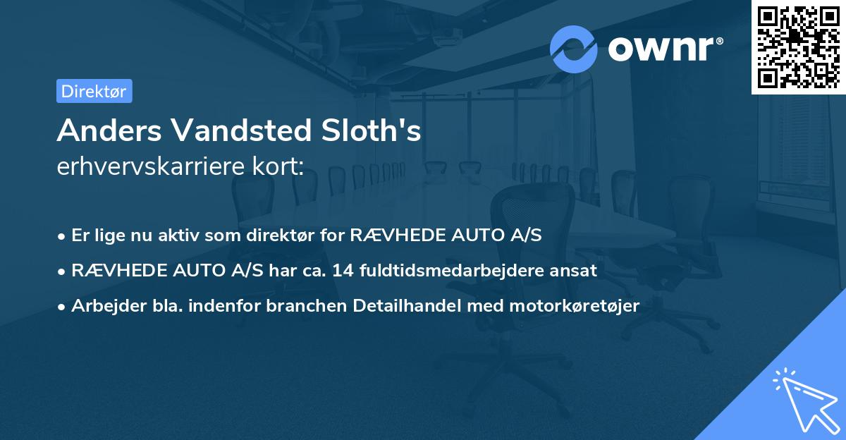 Anders Vandsted Sloth's erhvervskarriere kort
