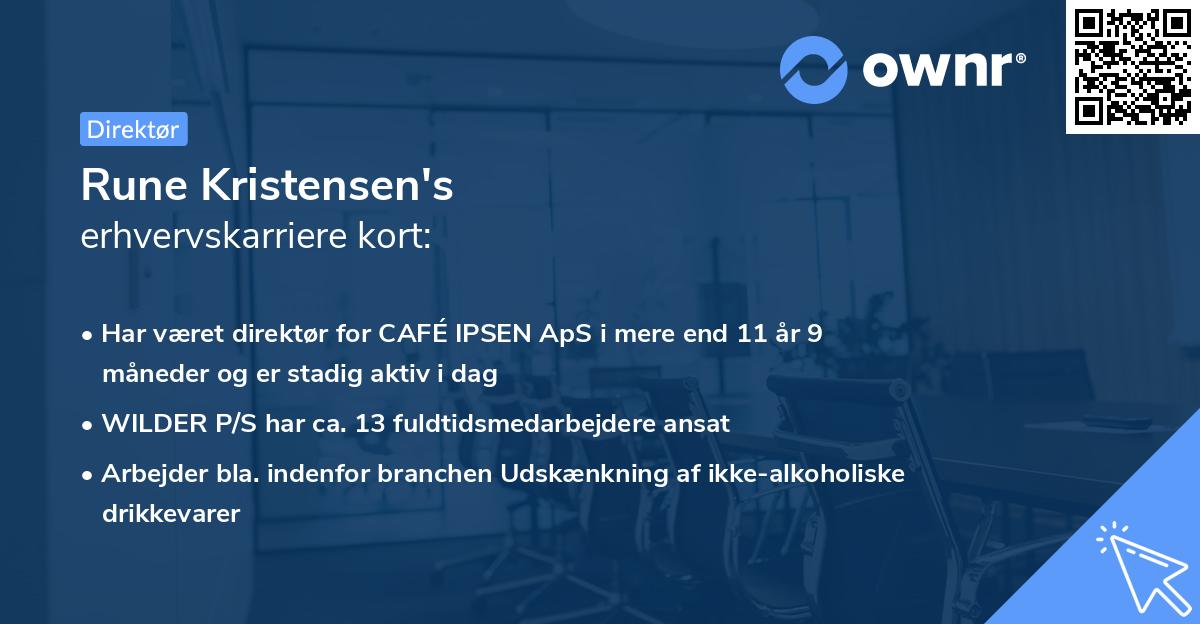Rune Kristensen's erhvervskarriere kort