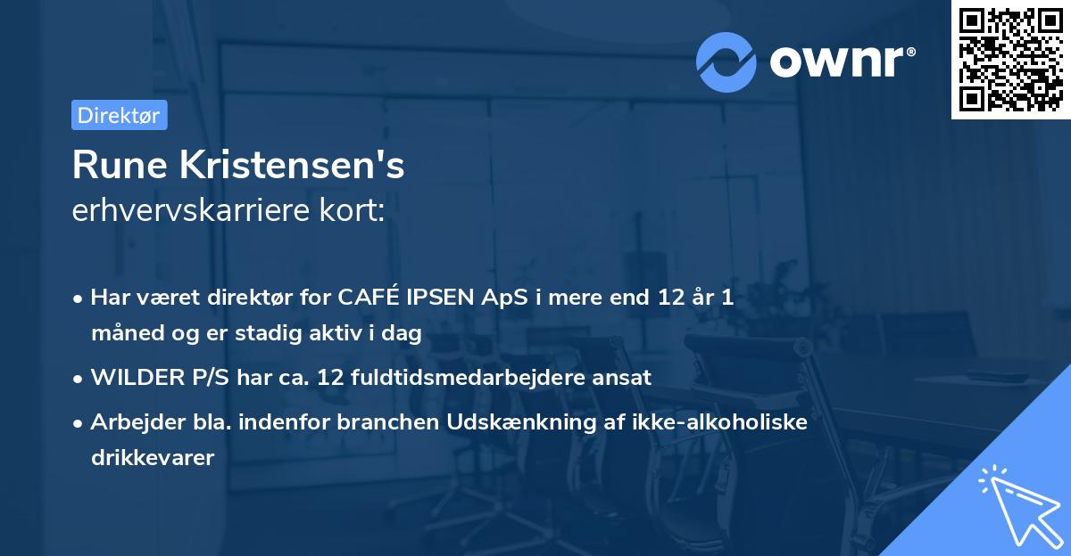Rune Kristensen's erhvervskarriere kort