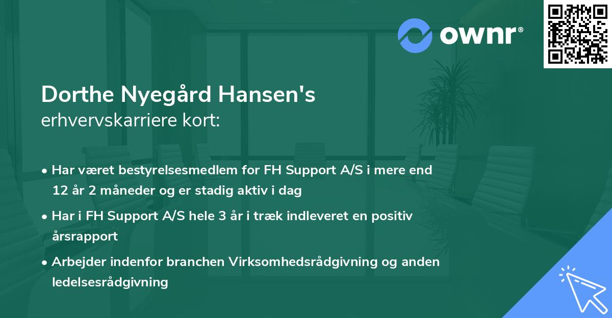 Dorthe Nyegård Hansen's erhvervskarriere kort