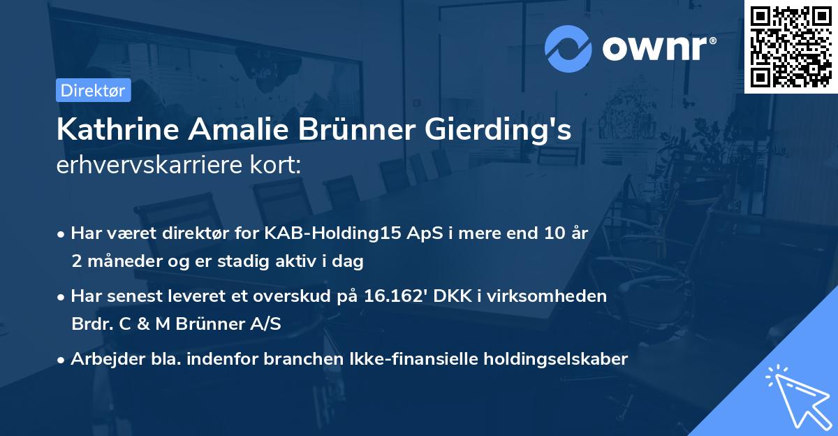 Kathrine Amalie Brünner Gierding's erhvervskarriere kort