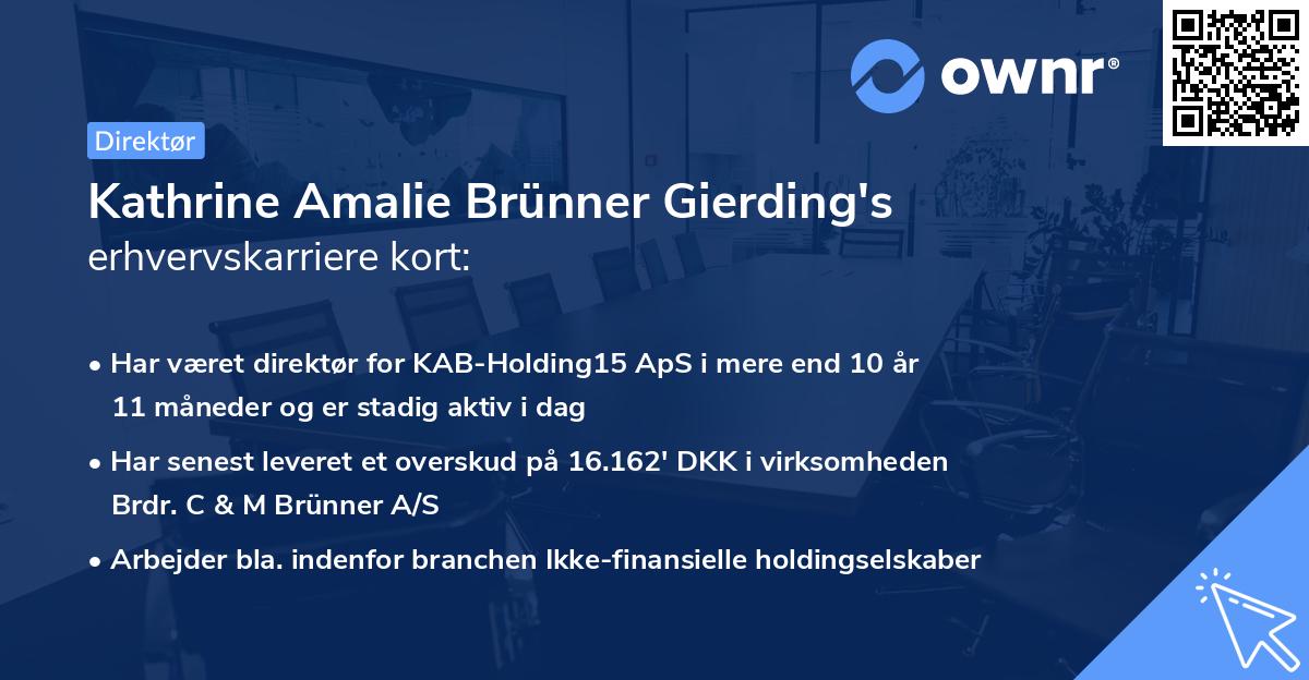 Kathrine Amalie Brünner Gierding's erhvervskarriere kort