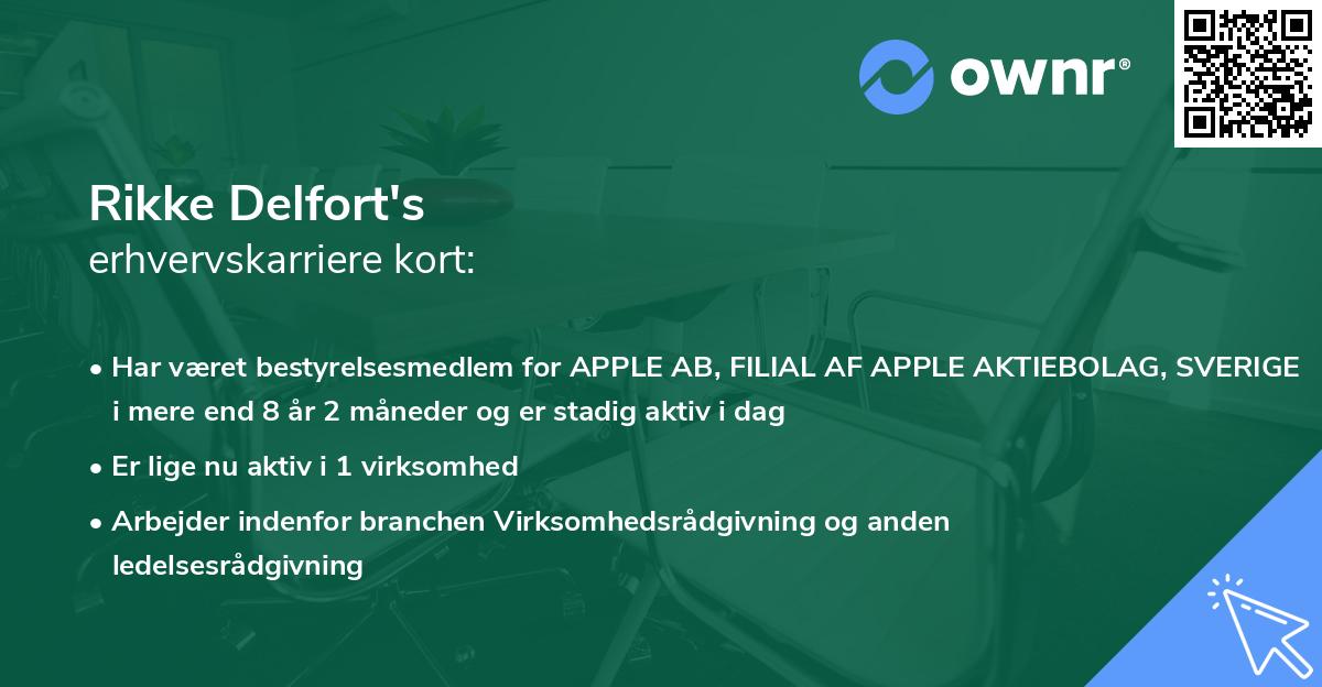 Rikke Delfort's erhvervskarriere kort