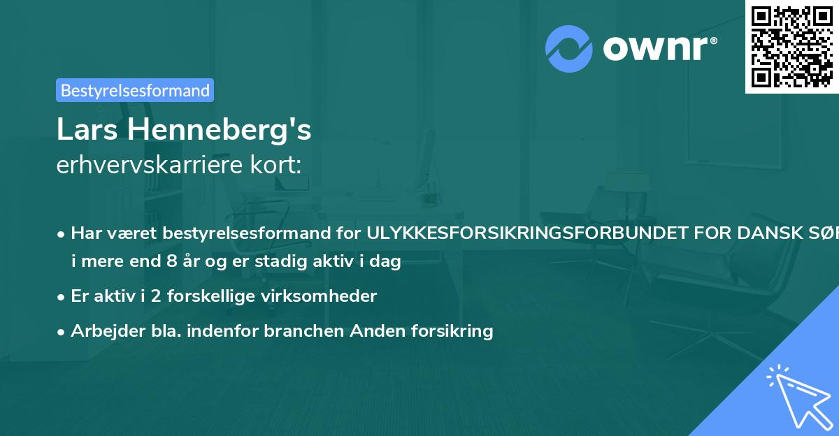 Lars Henneberg's erhvervskarriere kort