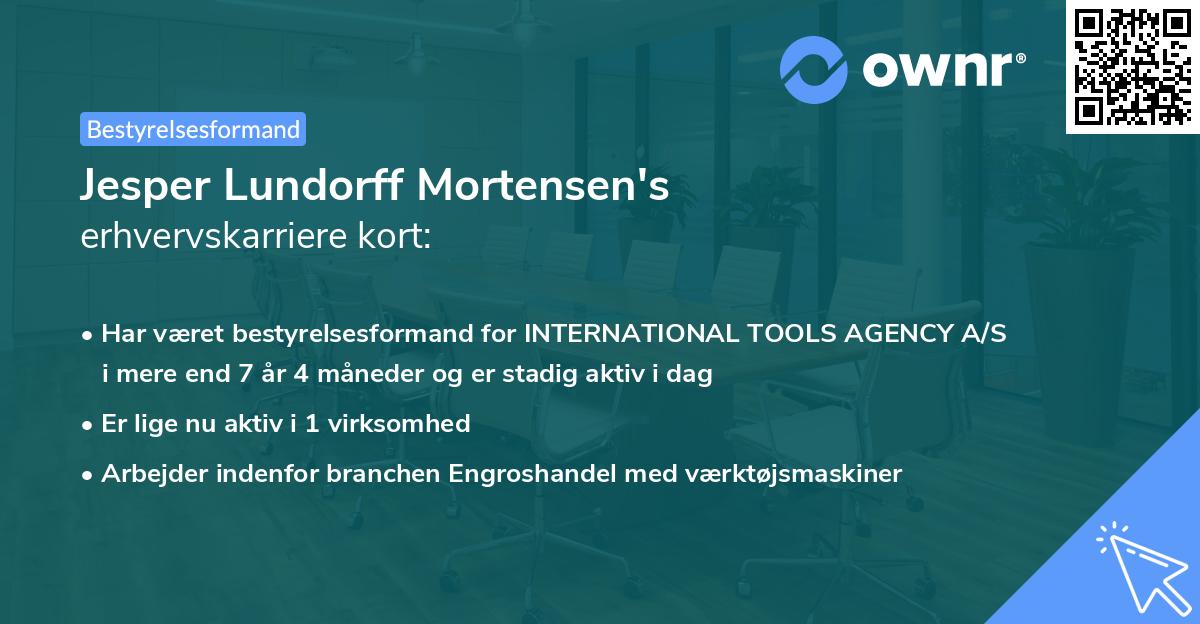 Jesper Lundorff Mortensen's erhvervskarriere kort