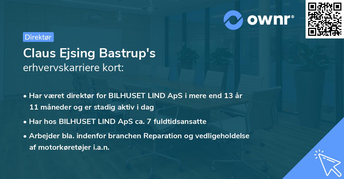 Claus Ejsing Bastrup's erhvervskarriere kort