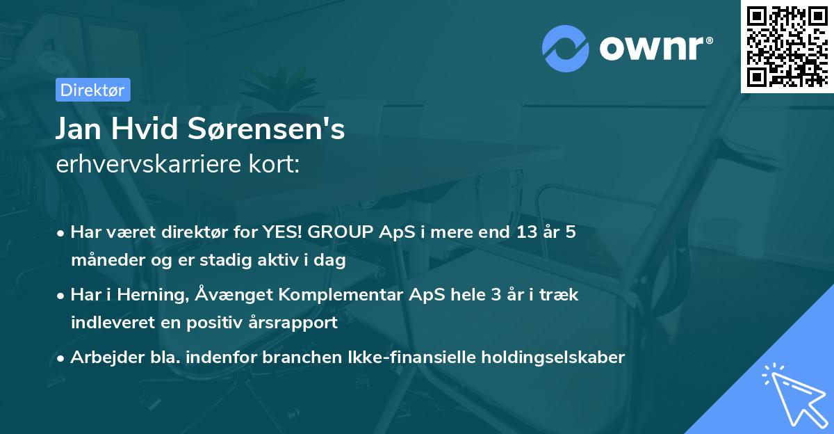 Jan Hvid Sørensen's erhvervskarriere kort