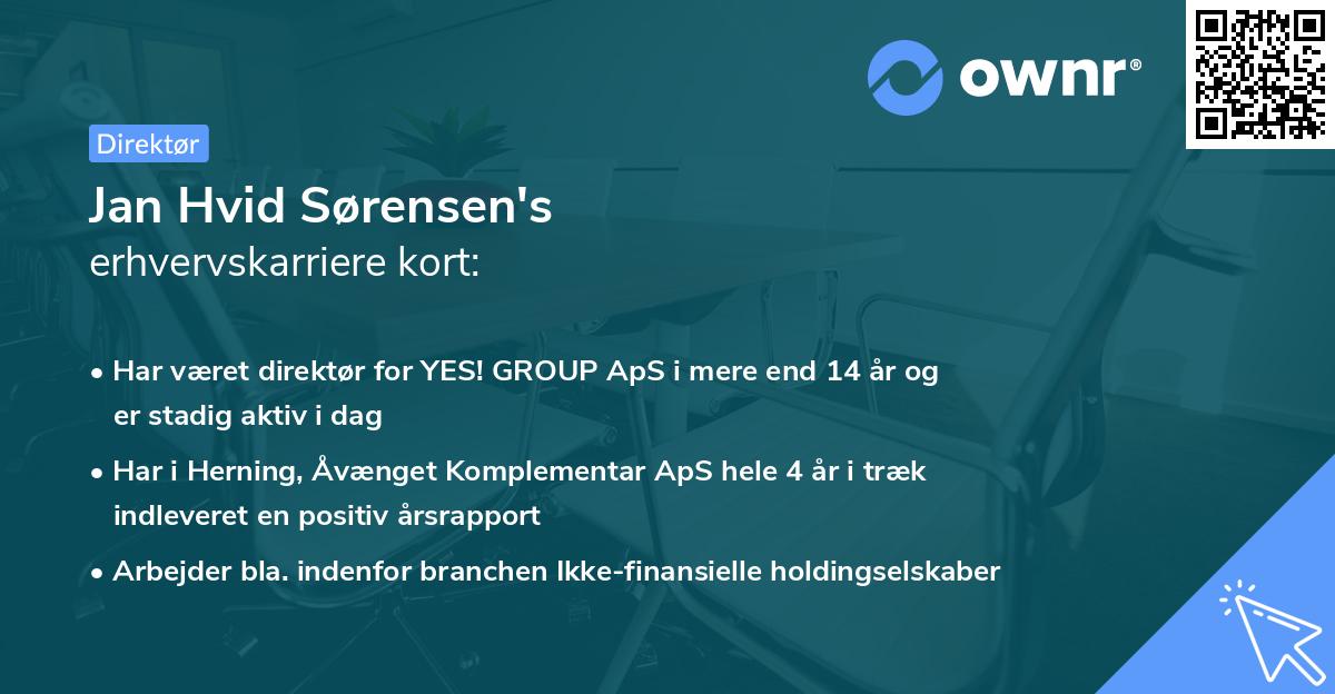 Jan Hvid Sørensen's erhvervskarriere kort