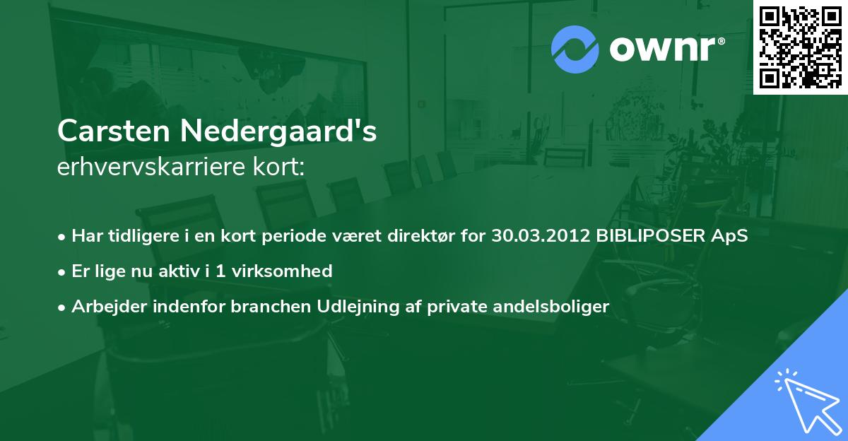 Carsten Nedergaard's erhvervskarriere kort
