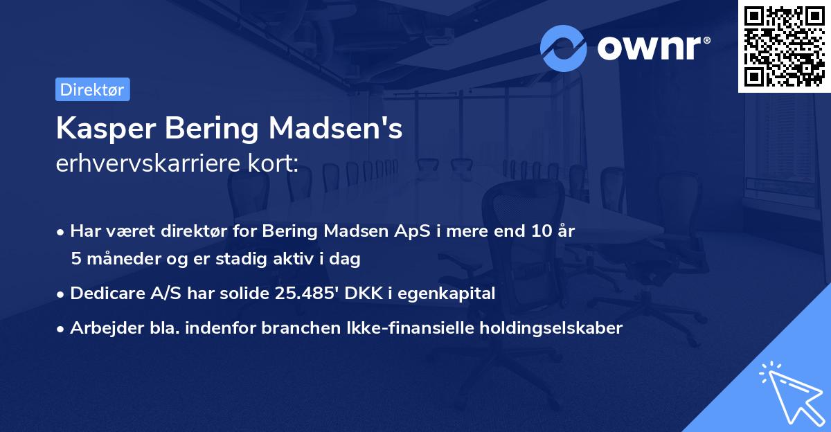 Kasper Bering Madsen's erhvervskarriere kort