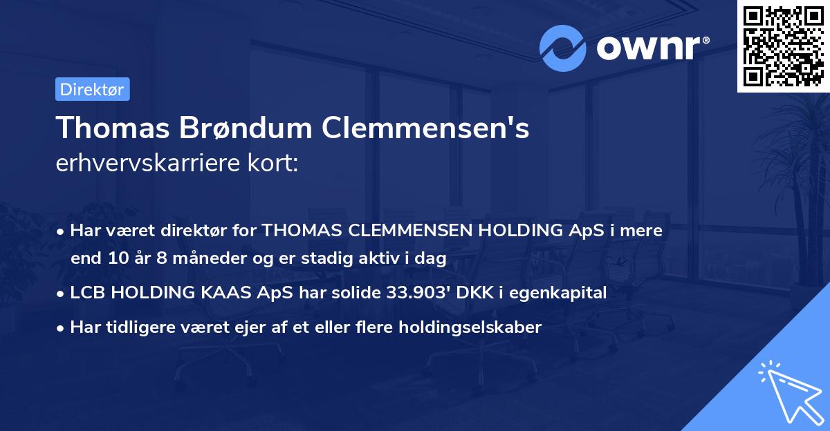 Thomas Brøndum Clemmensen's erhvervskarriere kort
