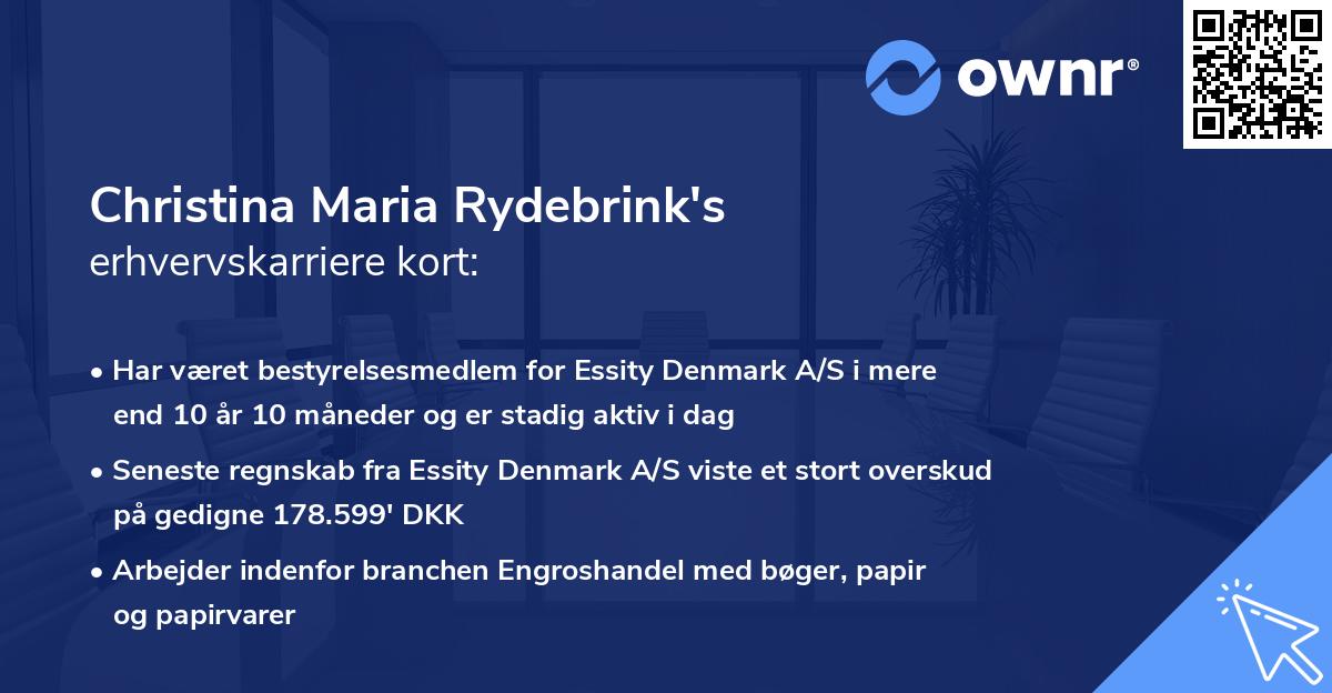 Christina Maria Rydebrink's erhvervskarriere kort