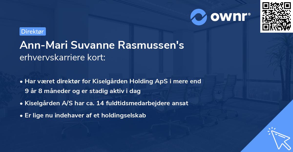 Ann-Mari Suvanne Rasmussen's erhvervskarriere kort