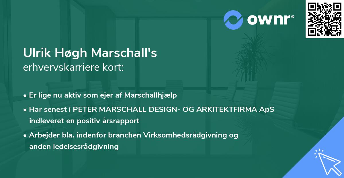 Ulrik Høgh Marschall's erhvervskarriere kort