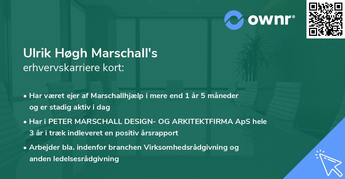 Ulrik Høgh Marschall's erhvervskarriere kort