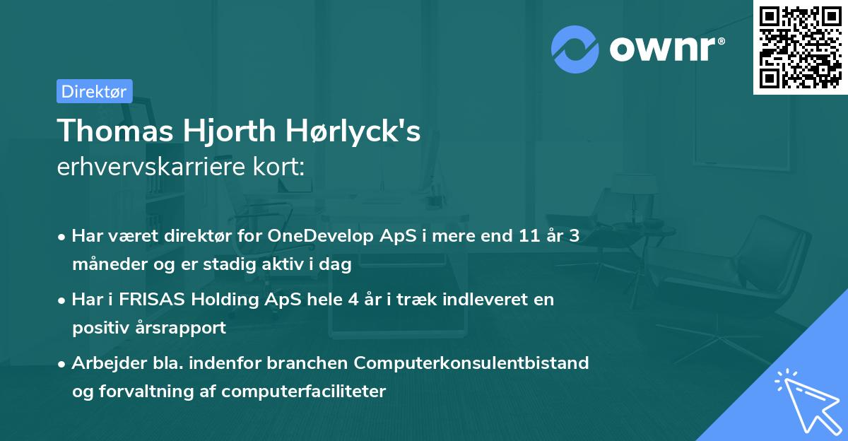 Thomas Hjorth Hørlyck's erhvervskarriere kort