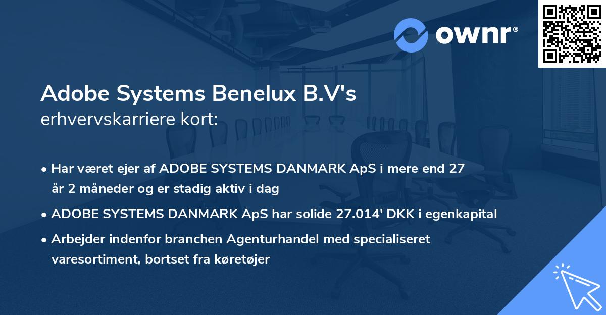 Adobe Systems Benelux B.V's erhvervskarriere kort