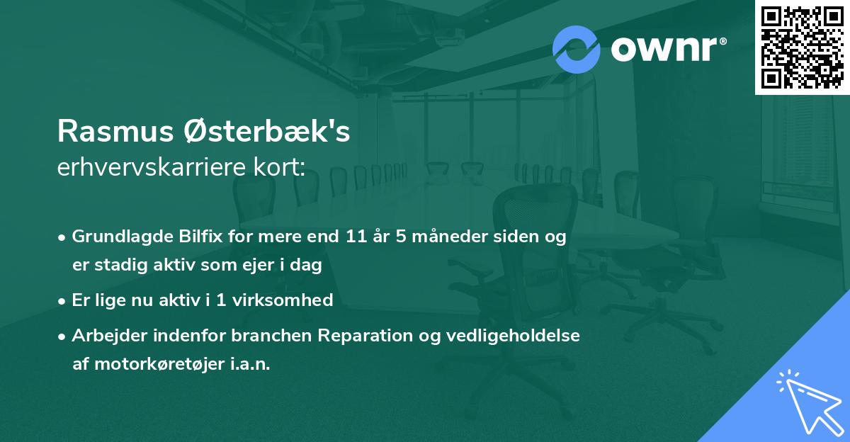 Rasmus Østerbæk's erhvervskarriere kort