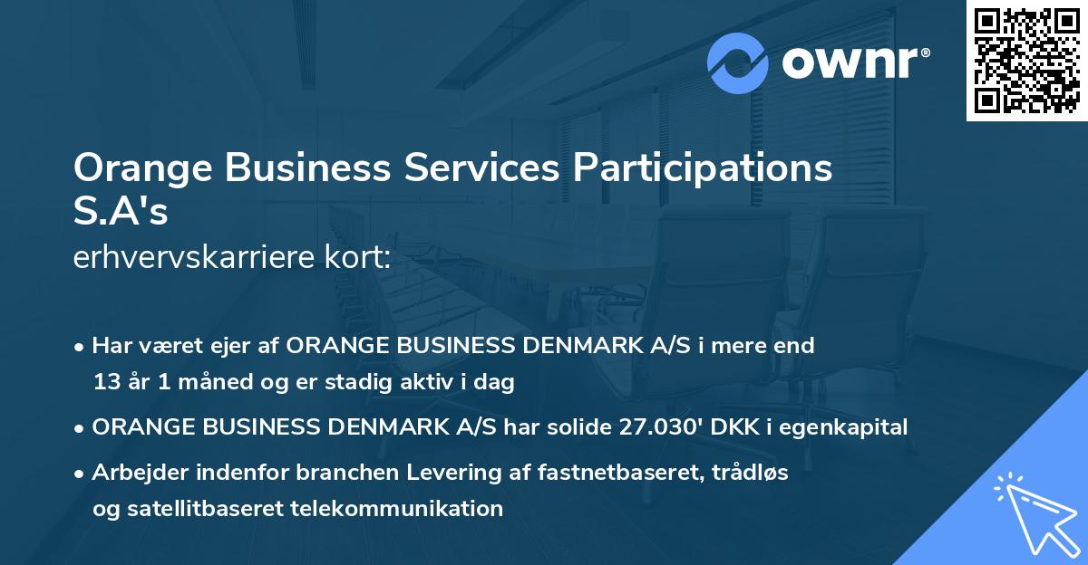 Orange Business Services Participations S.A's erhvervskarriere kort