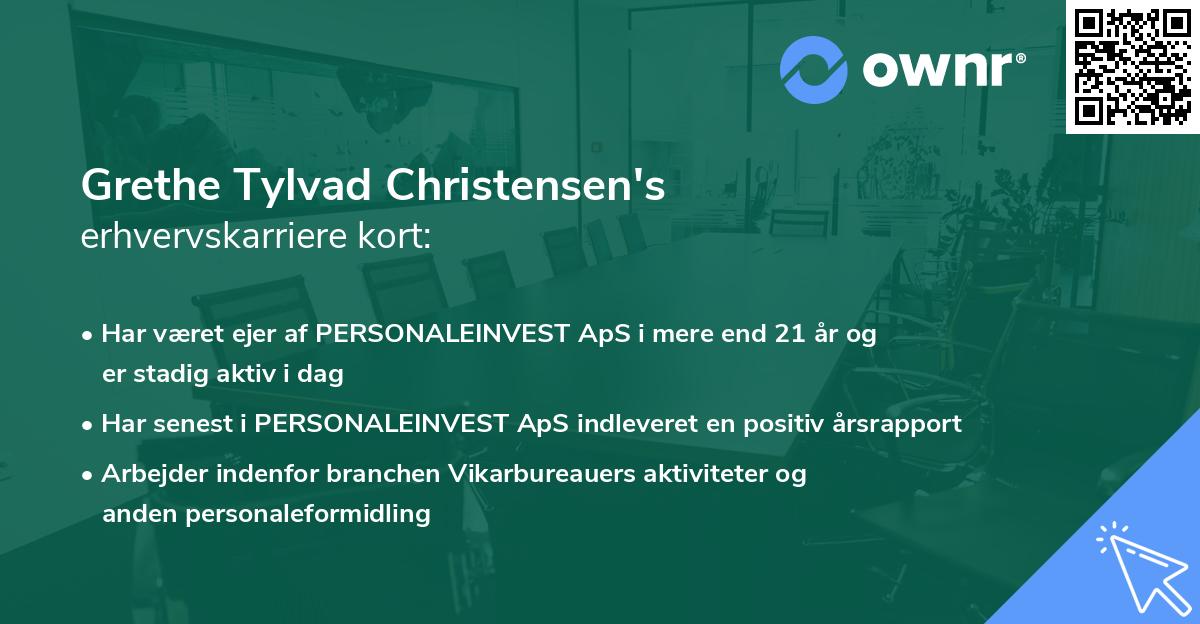 Grethe Tylvad Christensen's erhvervskarriere kort