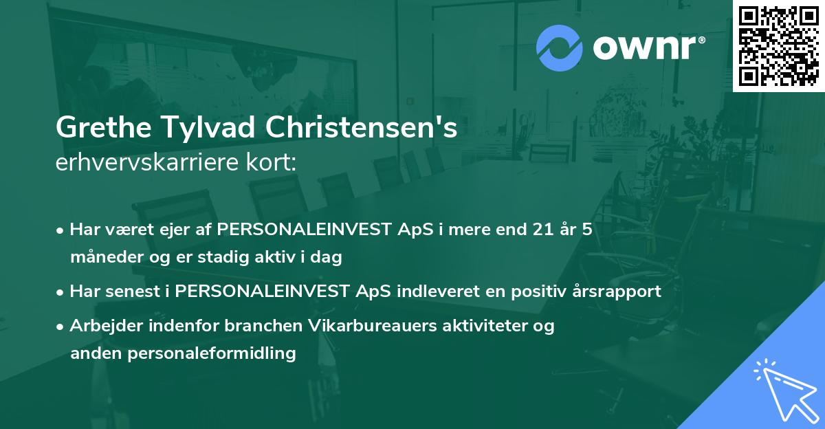 Grethe Tylvad Christensen's erhvervskarriere kort
