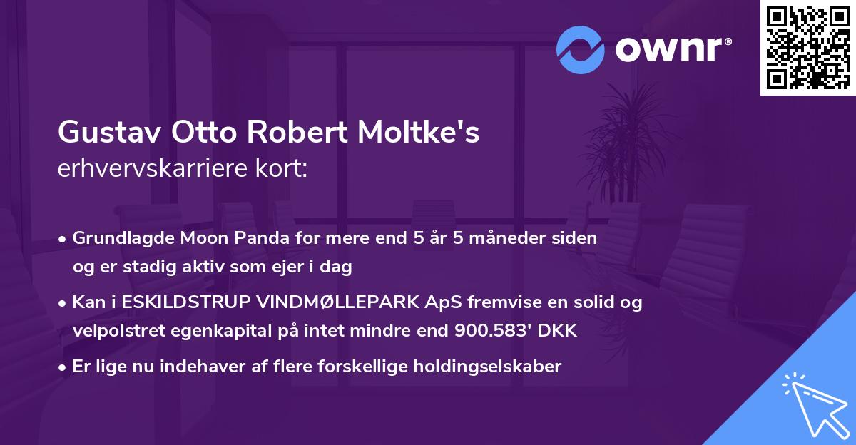 Gustav Otto Robert Moltke's erhvervskarriere kort