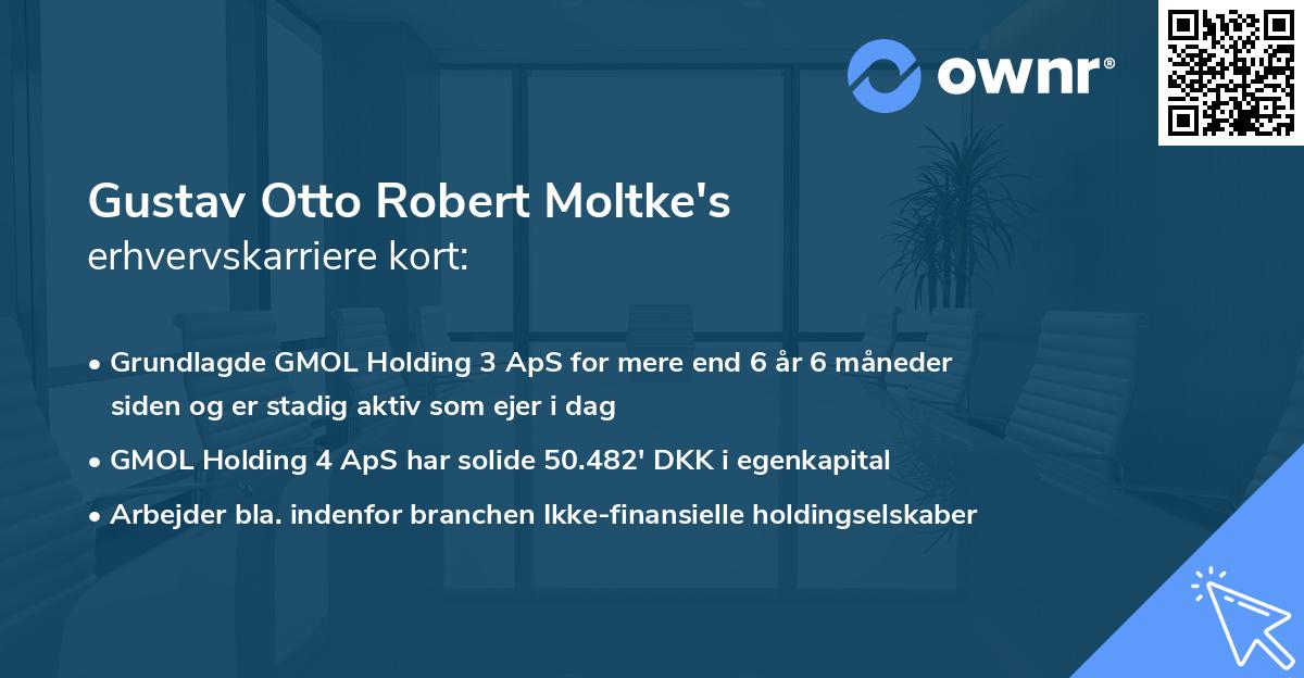 Gustav Otto Robert Moltke's erhvervskarriere kort