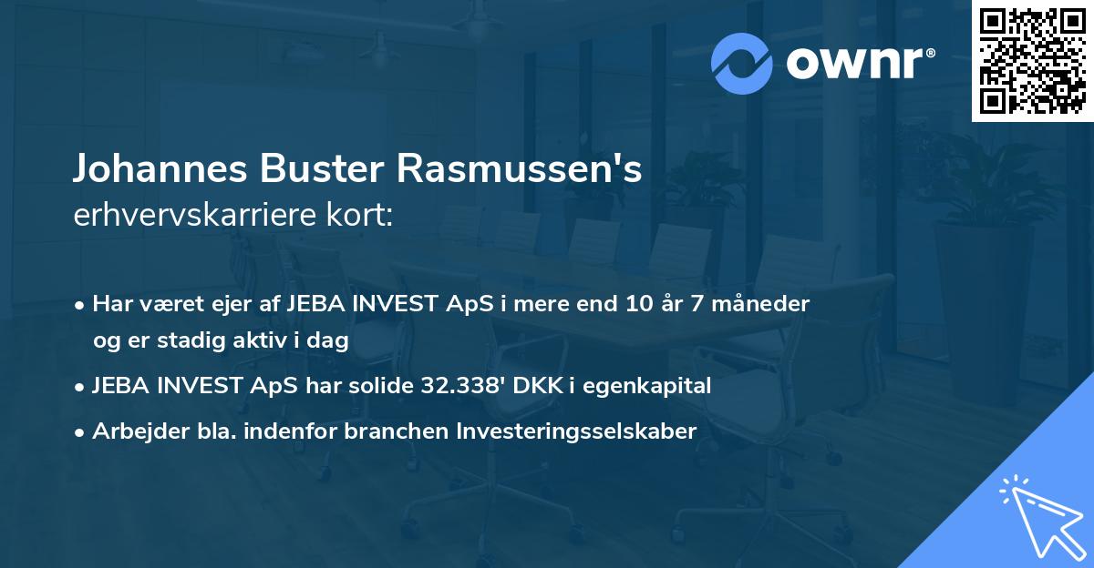 Johannes Buster Rasmussen's erhvervskarriere kort