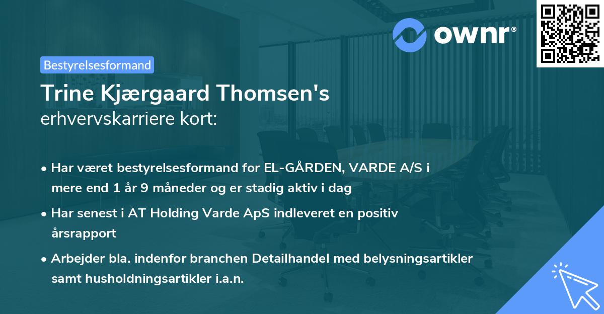 Trine Kjærgaard Thomsen's erhvervskarriere kort