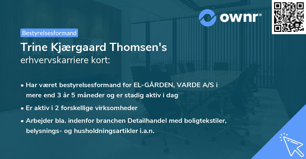 Trine Kjærgaard Thomsen's erhvervskarriere kort
