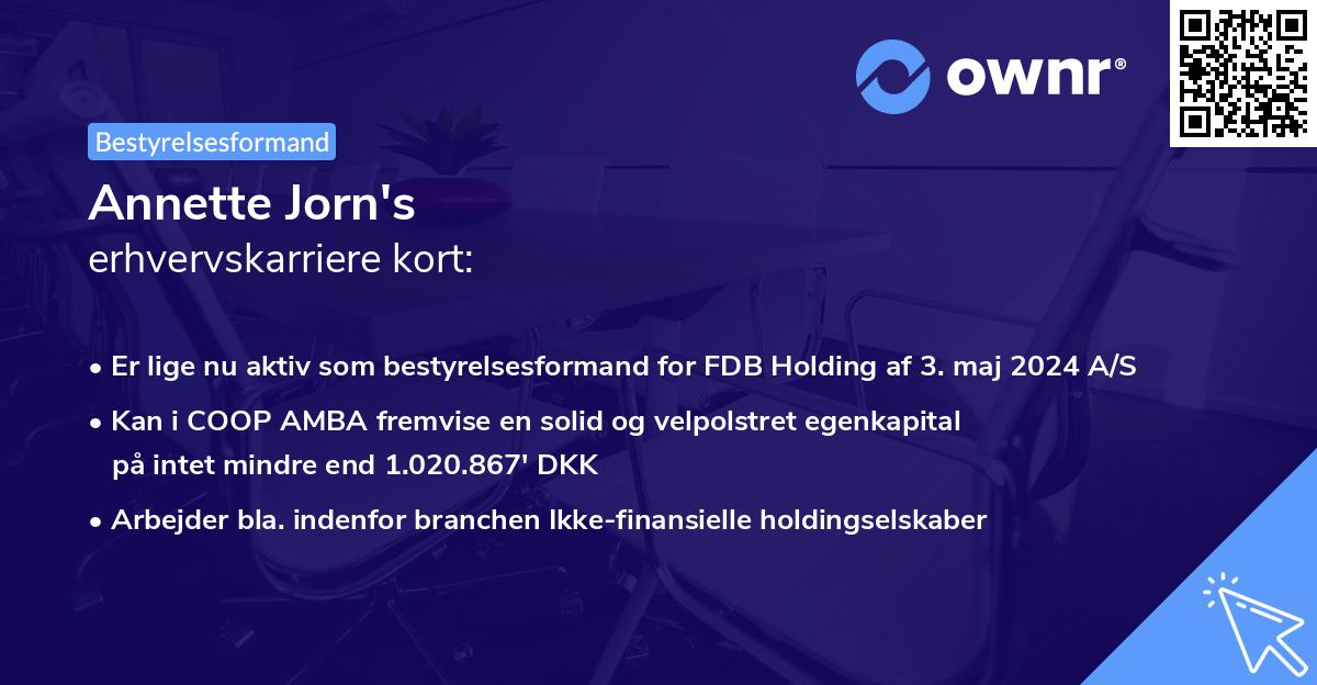 Annette Jorn's erhvervskarriere kort