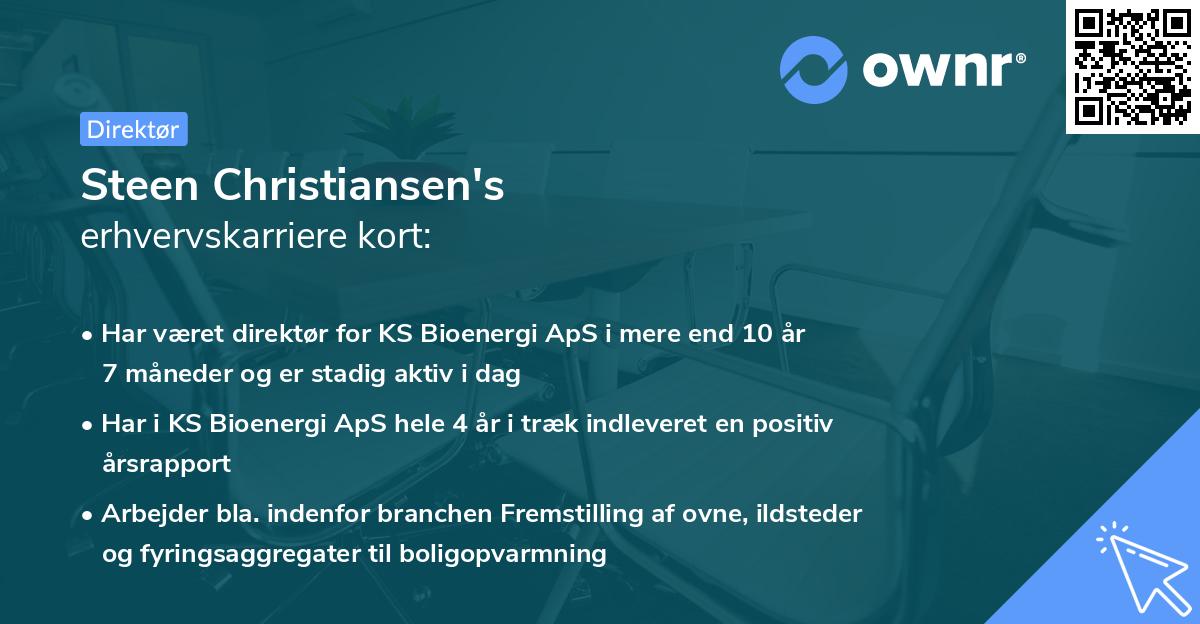 Steen Christiansen's erhvervskarriere kort