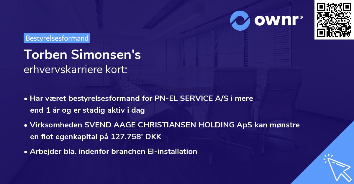 Torben Simonsen's erhvervskarriere kort