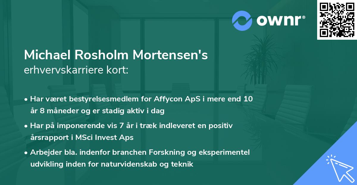 Michael Rosholm Mortensen's erhvervskarriere kort