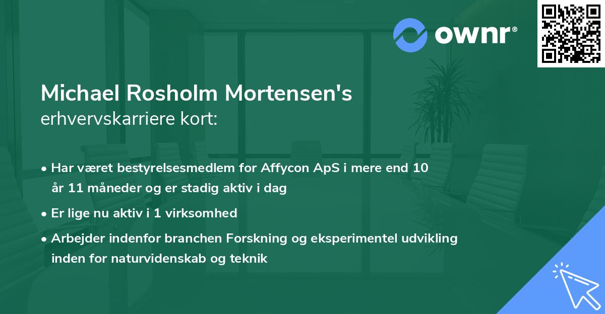 Michael Rosholm Mortensen's erhvervskarriere kort