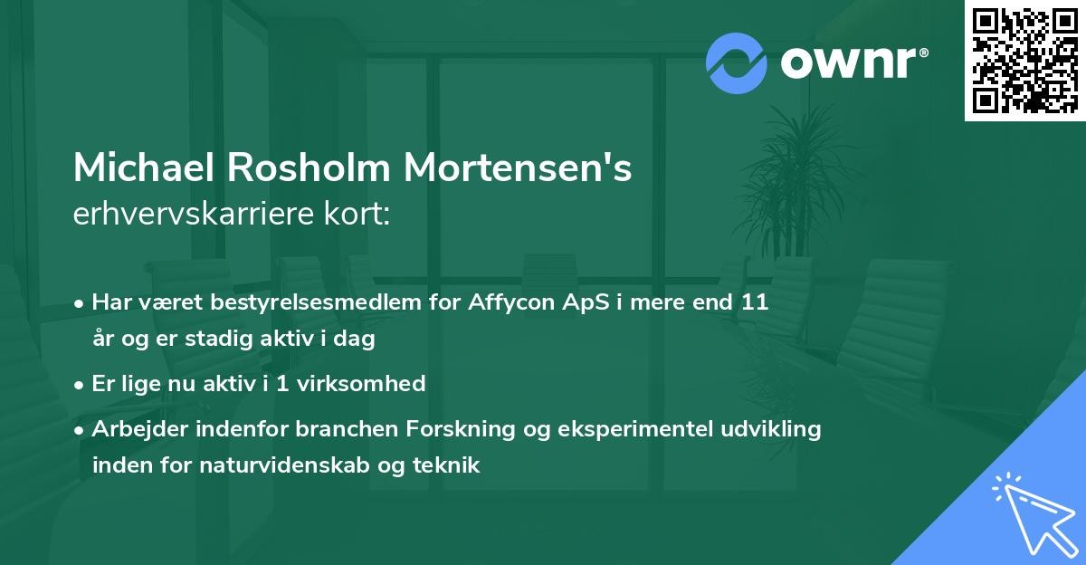 Michael Rosholm Mortensen's erhvervskarriere kort