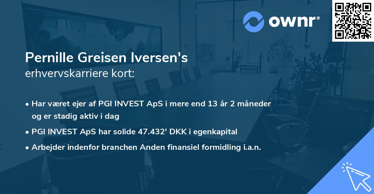Pernille Greisen Iversen's erhvervskarriere kort