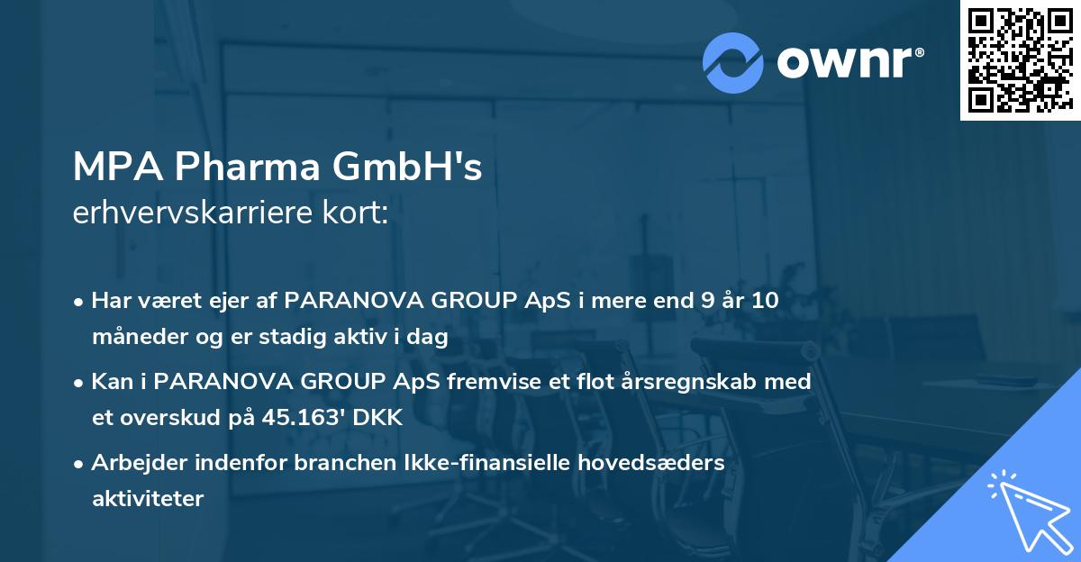 MPA Pharma GmbH's erhvervskarriere kort