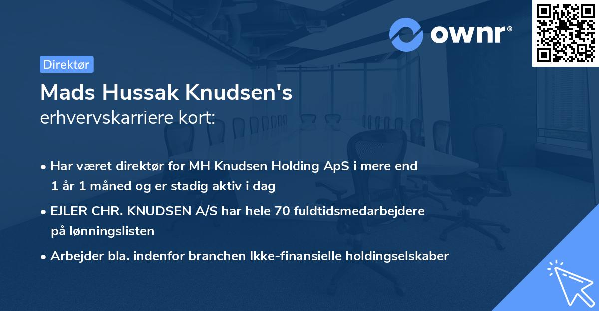 Mads Hussak Knudsen's erhvervskarriere kort