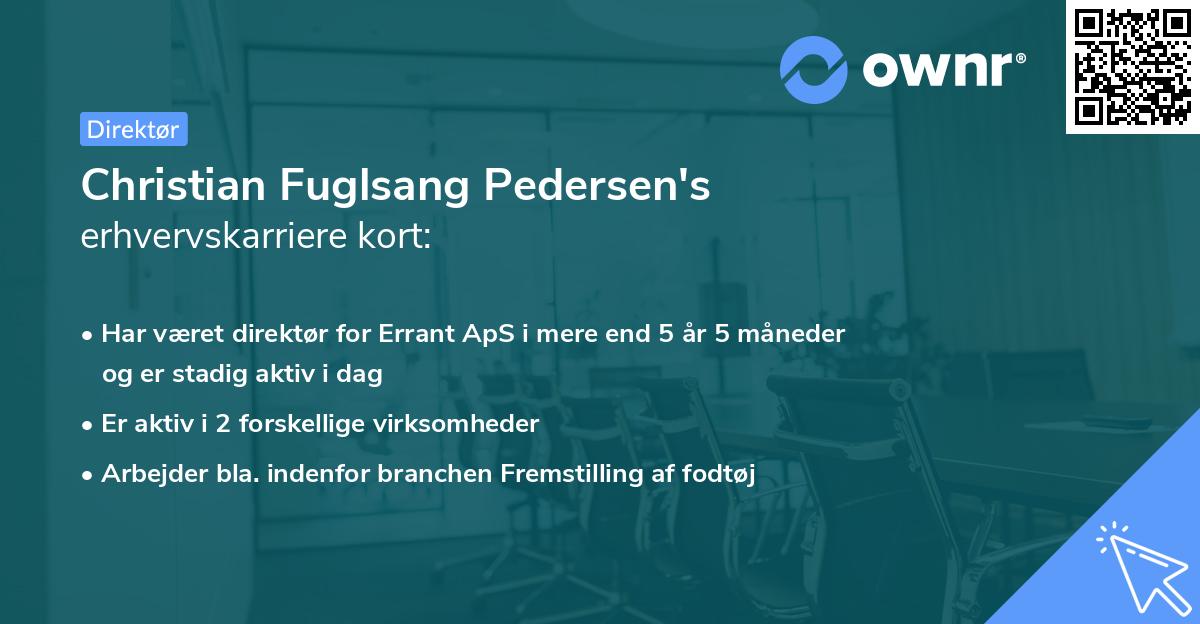 Christian Fuglsang Pedersen's erhvervskarriere kort
