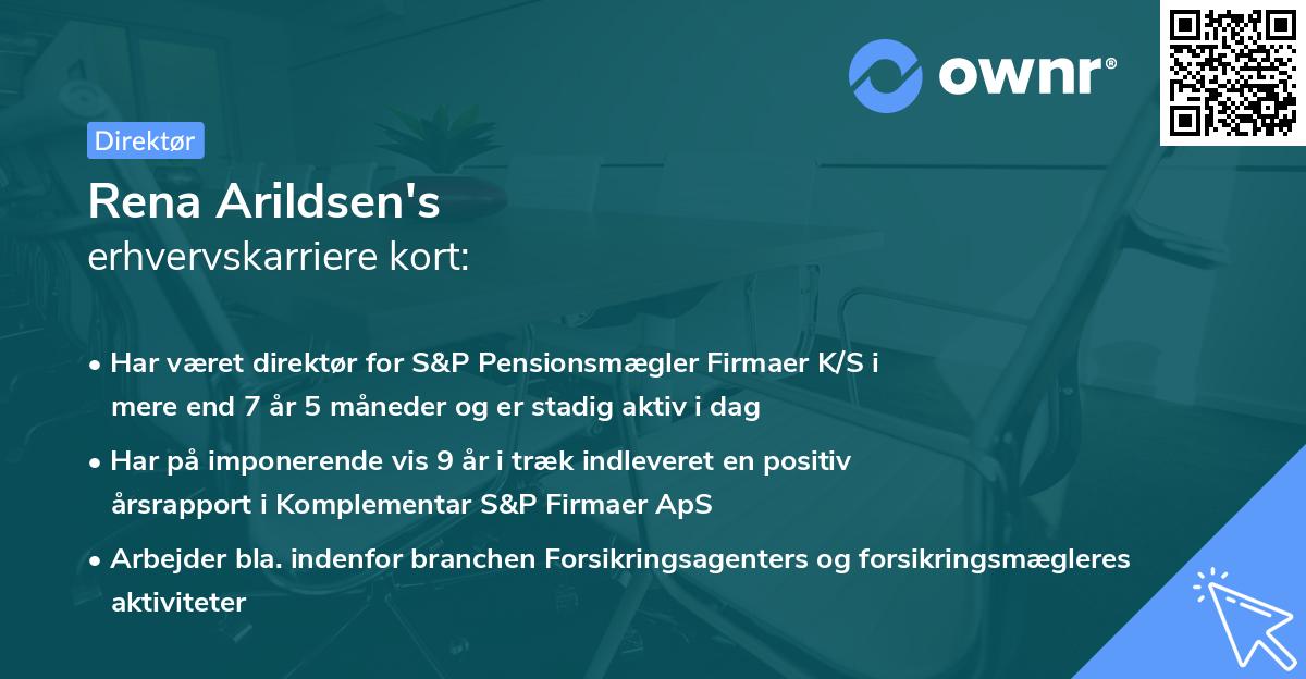 Rena Arildsen's erhvervskarriere kort
