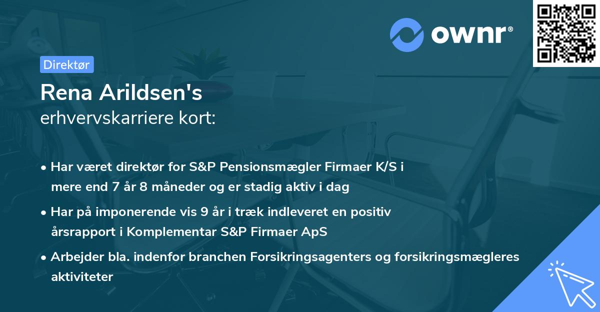 Rena Arildsen's erhvervskarriere kort