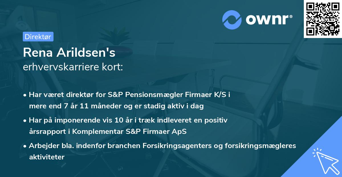Rena Arildsen's erhvervskarriere kort