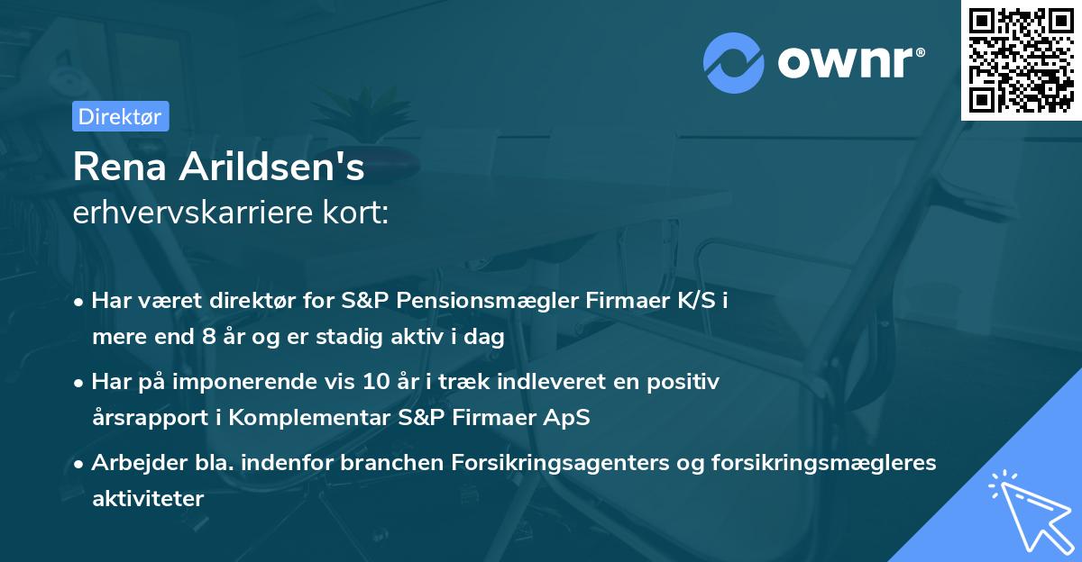 Rena Arildsen's erhvervskarriere kort