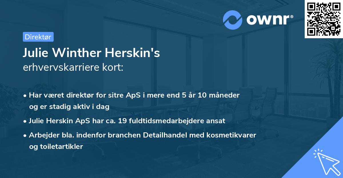 Julie Winther Herskin's erhvervskarriere kort