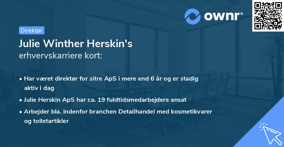 Julie Winther Herskin's erhvervskarriere kort