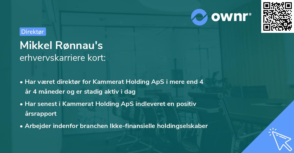 Mikkel Rønnau's erhvervskarriere kort