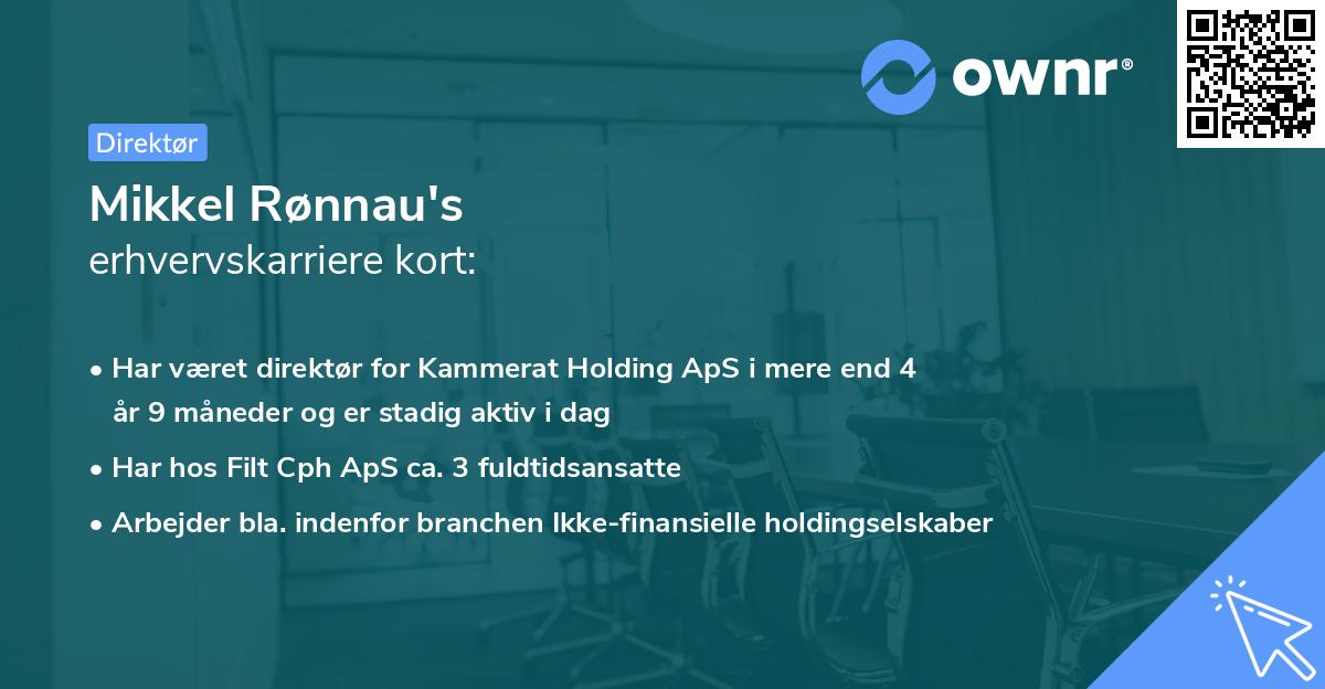 Mikkel Rønnau's erhvervskarriere kort