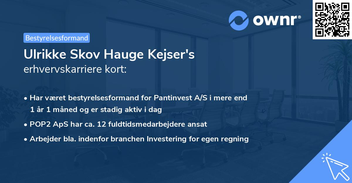 Ulrikke Skov Hauge Kejser's erhvervskarriere kort